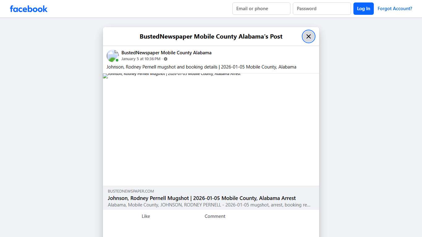 Johnson, Rodney... - BustedNewspaper Mobile County Alabama Facebook