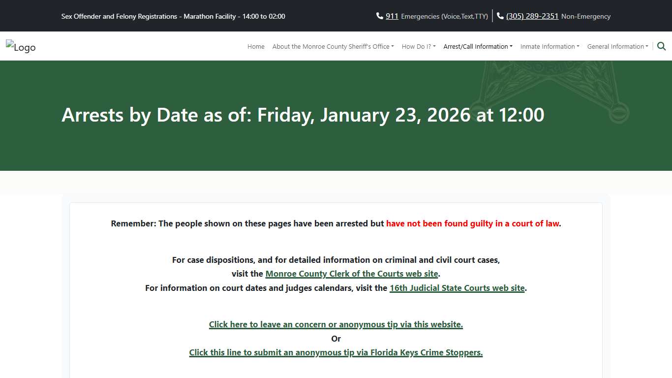 M.C.S.O - Current Arrests